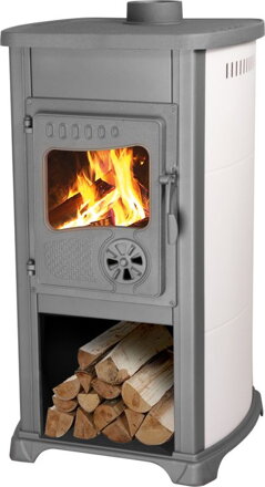 Kachle Bella Thalia, béžové, 10 kW, 120 cm, liatina/šamot