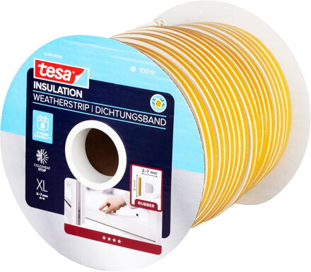 Tesnenie tesa® MALL® profil D, 9 mm, hnedé, 100 m