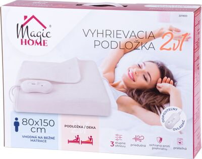 Podložka MagicHome, 2v1, deka, výhrevná, do postele, biela, 80x150 cm Podložka MagicHome, 2v1, deka, výhrevná, do postele, biela, 80x150 cm