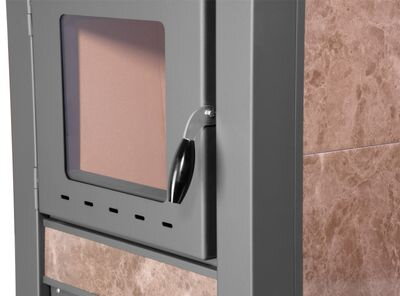 Kachle Pro TAURUS Ceramic, mocca, 12 kW, 120 mm, s rúrou na pečenie
