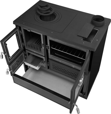 Sporák BELLA, 9,0KW, pravý, čierny, 870x510x810mm