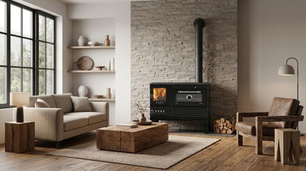 Sporák 5020-U AURA, 9kW, pravý, čierny, 825x500x770