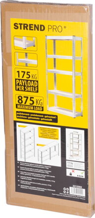 Regal Racks RAT40 MS, 1800x900x400 mm, kovový, 5 políc, max. 175 kg, MDF
