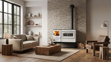 Sporák 6020-U AURA L, 9kW, pravý, biely, 900x560x770mm