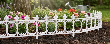 Ohrada Gardens F755, 87x34 cm, plastová, biela, bal. 4 ks