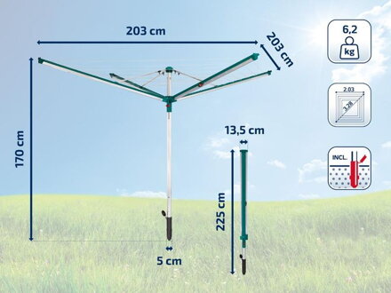 Sušiak LEIFHEIT 82007 Linomatic 500 Deluxe Cover, vonkajší