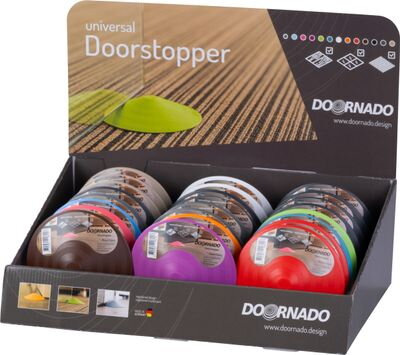 Zarážka do dverí DOORSTOPPER, doraz, plastová zarážka za dvere, dverová zarážka na podlahu, mix farieb, sellbox 24ks