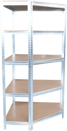 Regál Racks RAT80, do kúta, rohový, kovový, MDF, 5 políc, 180x90x40 cm, max. 150 kg/polica Regál Racks RAT80, do kúta, rohový, kovový, MDF, 5 políc, 180x90x40 cm, max. 150 kg/polica