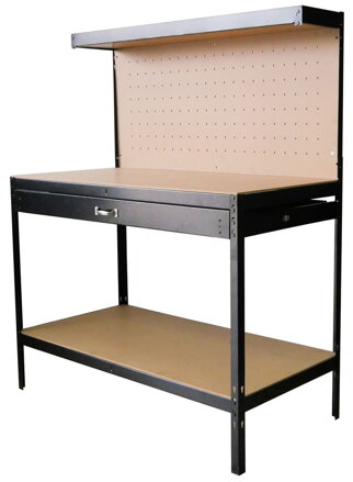 Stôl Racks DWB60, pracovný, do dielne, 1x zásuvka, 120x60x150 cm, max. 230 kg Stôl Racks DWB60, pracovný, do dielne, 1x zásuvka, 120x60x150 cm, max. 230 kg