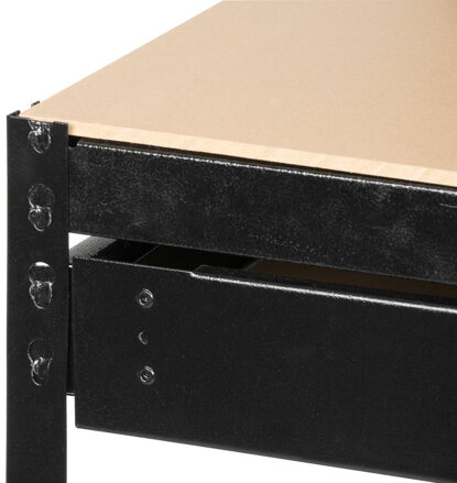 Stôl Racks DWB60, pracovný, do dielne, 1x zásuvka, 120x60x150 cm, max. 230 kg