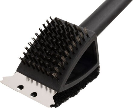 Kefa Strend Pro Grill, 3v1, so škrabkou a drôtenkou, na čistenie grilu, 8x6x37 cm Kefa Strend Pro Grill, 3v1, so škrabkou a drôtenkou, na čistenie grilu, 8x6x37 cm