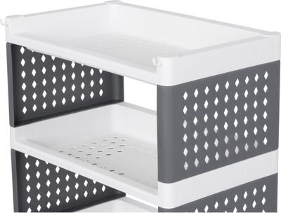 Regál MagicHome Rolly, plastový, 4 police, 49x29x75,5 cm, na kolieskach