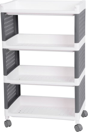 Regál MagicHome Rolly, plastový, 4 police, 49x29x75,5 cm, na kolieskach Regál MagicHome Rolly, plastový, 4 police, 49x29x75,5 cm, na kolieskach