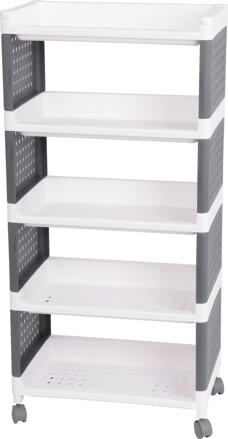Regál MagicHome Rolly, plastový, 5 políc, 49x29x97 cm, na kolieskach Regál MagicHome Rolly, plastový, 5 políc, 49x29x97 cm, na kolieskach
