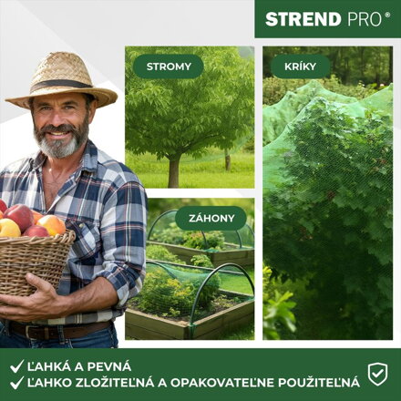 Sieť Strend Pro, 4x10 m, oko 18 mm, proti vtákom, PE