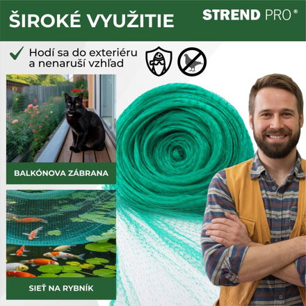 Sieť Strend Pro, 4x10 m, oko 18 mm, proti vtákom, PE