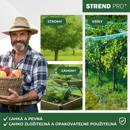 Sieť Strend Pro, 2x5 m, oko 18 mm, proti vtákom, PE