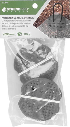 Príchytka Strend Pro, na fóliu a textíliu, upevňovacia, záhradná, 7 cm, bal. 10 ks