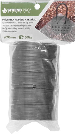 Príchytka Strend Pro, na fóliu a textíliu, upevňovacia, záhradná, 7 cm, bal. 50 ks