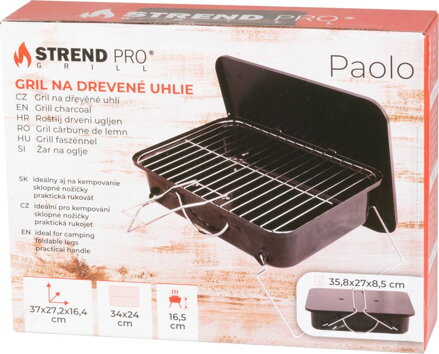 Gril Strend Pro Paolo, BBQ, na drevené uhlie, 37x27x17 cm Gril Strend Pro Paolo, BBQ, na drevené uhlie, 37x27x17 cm