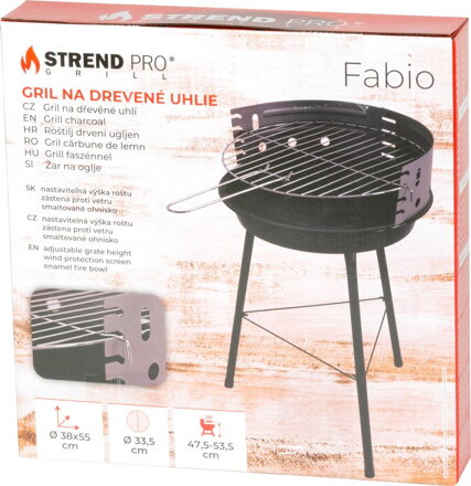 Gril Strend Pro Fabio, BBQ, na drevené uhlie, 38x38x55 cm Gril Strend Pro Fabio, BBQ, na drevené uhlie, 38x38x55 cm