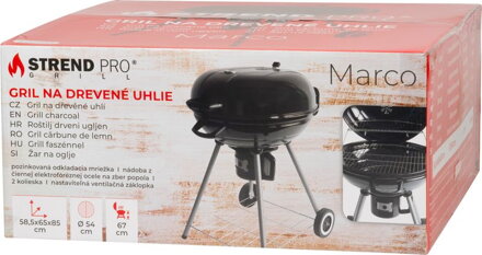Gril Strend Pro Marco, BBQ, na drevené uhlie, 58,5x65x85 cm