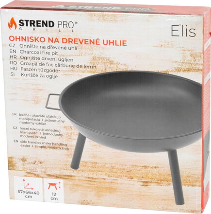 Ohnisko Strend Pro Elis, BBQ, kovové, okrúhle, 57x66x40 cm Ohnisko Strend Pro Elis, BBQ, kovové, okrúhle, 57x66x40 cm