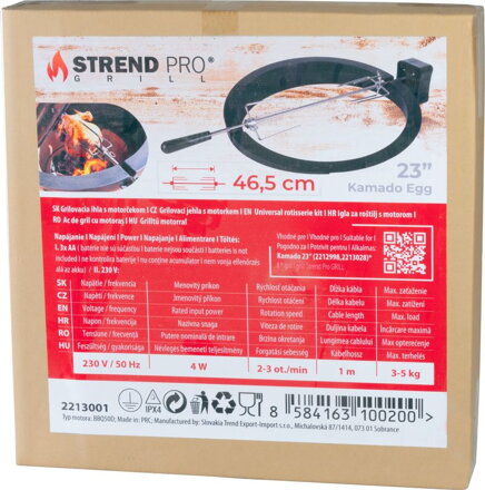 Ihla pre gril Kamado Egg 23", grilovacia, elektrická, ražeň na opekanie, špíz, 230V, 3xAA, Ihla pre gril Kamado Egg 23", grilovacia, elektrická, ražeň na opekanie, špíz, 230V, 3xAA,