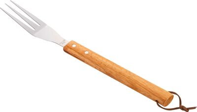 Vidlička Strend Pro Grill, na grilovanie a opekanie, s drevenou rúčkou, nerez