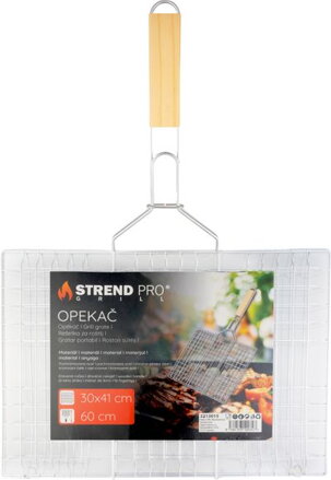 Opekač Strend Pro Grill, na mäso s drevenou rúčkou, 41x60x1,5 cm