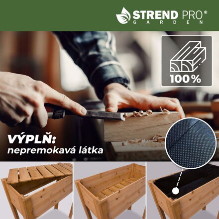 Záhon Strend Pro Garden, 84x40x98 cm, drevo, vyvýšený, s nohami