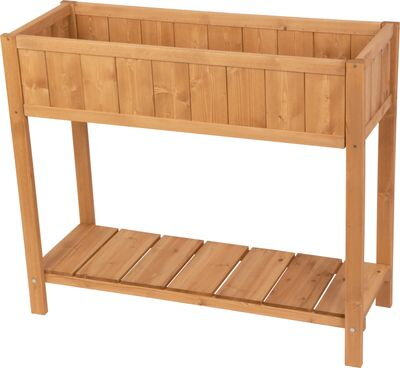 Záhon Strend Pro Garden, 89x33x76 cm, so spodnou policou, drevo, vyvýšený, s nohami