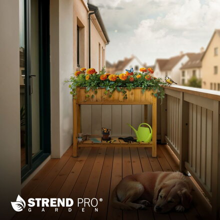 Záhon Strend Pro Garden, 89x33x76 cm, so spodnou policou, drevo, vyvýšený, s nohami