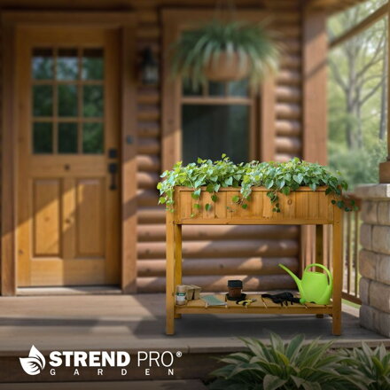 Záhon Strend Pro Garden, 89x33x76 cm, so spodnou policou, drevo, vyvýšený, s nohami