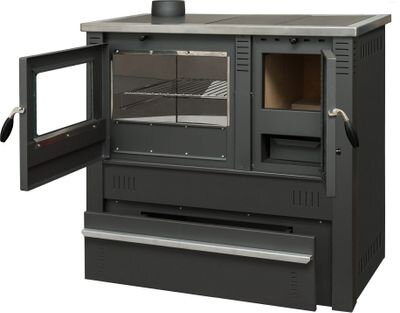 Sporák Pro PANONIA Steel, čierny, ľavý vývod