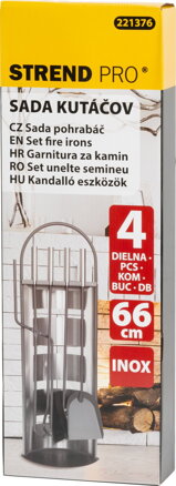Sada kutac Homefire FT087XG, 4 dielna, nerezová, 66 cm
