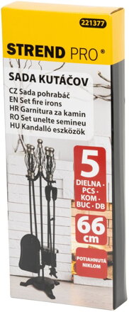 Sada kutac Homefire FT23SB, 5 dielna, poniklovaná, 66 cm