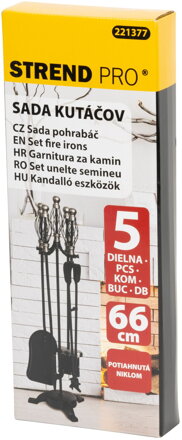 Sada kutac Homefire FT23SB, 5 dielna, poniklovaná, 66 cm