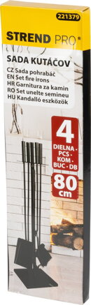 Sada kutac Homefire FT075BA, 4 dielna, čierna, 81 cm