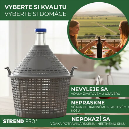 Demizon Cada Inco 54 lit, sklo/plast, 650x520/405 mm