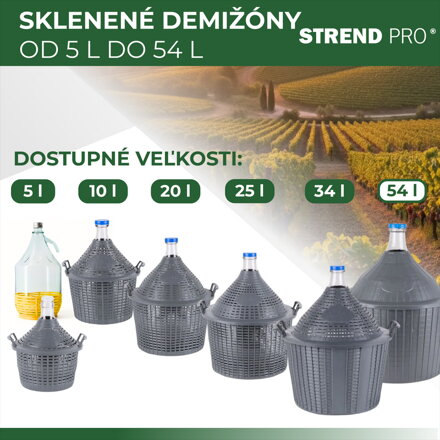 Demizon Cada Inco 54 lit, sklo/plast, 650x520/405 mm