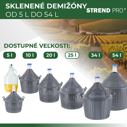 Demizon Cada Inco 25 lit, sklo/plast, 520x415/330 mm