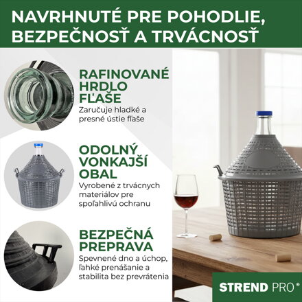 Demizon Cada Inco 25 lit, sklo/plast, 520x415/330 mm