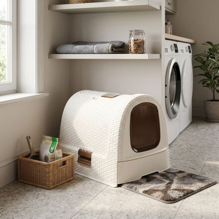 Toaleta Curver® LITTERBOX, Vintage, pre mačku domácu, 51x38x40 cm