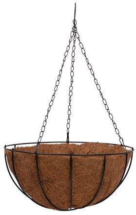 Kvetinac LC-CocoH-24 • oceľ/kokos, závesný, 35x35x17 cm