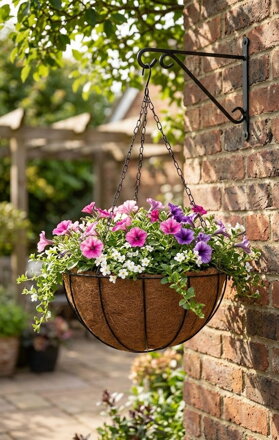 Kvetinac LC-CocoH-23 • oceľ/kokos, závesný, 30x30x14 cm