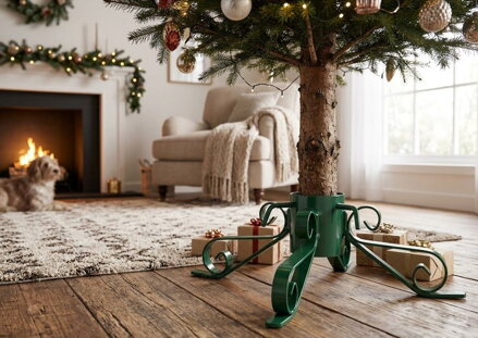 Stojan Blackbird na stromček, zelený, kovový