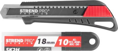 Nôž Strend Pro Premium FD781, BlackMatt, SoftTouch, 18 mm, odlamovací, + 10 ks čepelí, set Nôž Strend Pro Premium FD781, BlackMatt, SoftTouch, 18 mm, odlamovací, + 10 ks čepelí, set