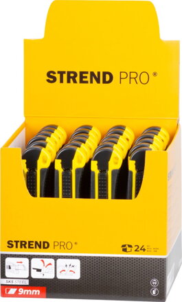 Noz STREND PRO UKBOX-86-9, 9 mm, odlamovací, plastový, Sellbox 24 ks