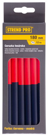 Ceruzka Strend Pro CP0658, tesárska, 175 mm, ovál, červená/modrá, bal. 12 ks